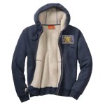 CornerStone® Heavyweight Sherpa-Lined Hooded Fleece Jacket - NAVY