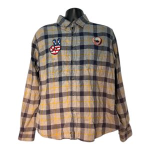 Vintage Flannel Shirt Distressed Plaid